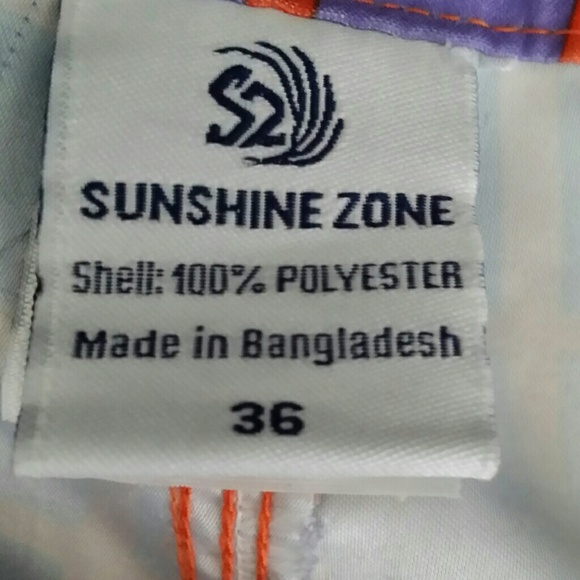 Sunshine Zone Swim Trunks Sz 36 - Picture 4 of 5